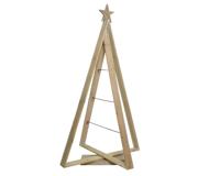 everlands kunstkerstboom hout metalen lijnen 114x22x64 - thumbnail