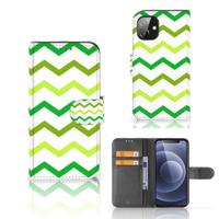Apple iPhone 12 Mini | Telefoon Hoesje | Zigzag Groen - thumbnail