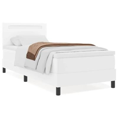 Bedframe met matras met matras Wit 90 x 200 cm Kunstleer