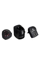WORLD ADAPTOR PRO 3-P+USB Black - thumbnail