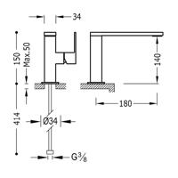 Cuadro Wastafelmengkraan uitloop 34x10 mm 10620501 Tres - thumbnail