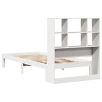 Bed met boekenkast zonder matras grenenhout wit 90x190 cm - thumbnail