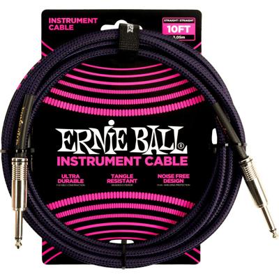 Ernie Ball 6393 braided instrument cable 3 meter paars Ernie Ball 6393 braided instrument cable 3 meter paars