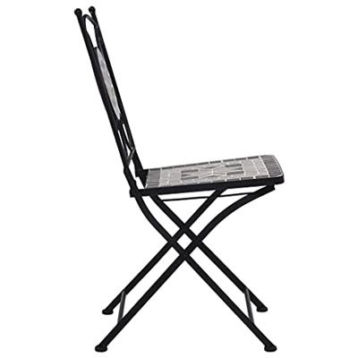 Bistrostoelen mozaek 2 st grijs - thumbnail