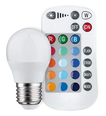 LED Kogellamp E27 met afstandsbediening - Wit & 16 kleuren licht - Universeel - RGBW