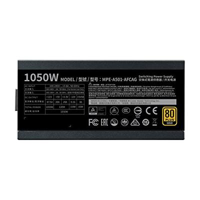 Cooler Master mpe-a501-afcag-eu mwe gold v2, atx 1050 w, rtx ready, 140 mm, 90%, 2200 rpm, black
