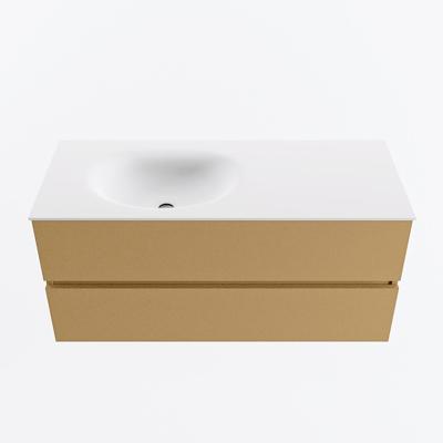 MONDIAZ VICA 110cm badmeubel onderkast Oro 2 lades. Wastafel MOON links 1 kraangat, kleur Talc.