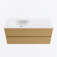 MONDIAZ VICA 110cm badmeubel onderkast Oro 2 lades. Wastafel MOON links 1 kraangat, kleur Talc. - thumbnail