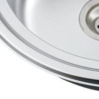 Gootsteen met afvoer en zwanenhals ovaal roestvrij staal - thumbnail