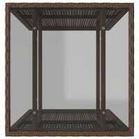 3-delige Bistroset met kussens poly rattan bruin - thumbnail