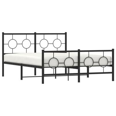 Bedframe met hoofd- en voeteneinde metaal zwart 135x190 cm Bedframe met hoofd- en voeteneinde metaal zwart 135x190 cm