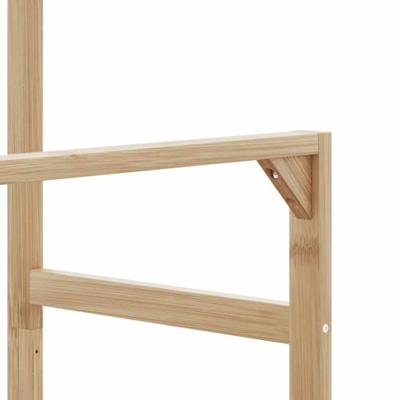 VidaXL Kledingrek met schappen en wielen 90x35x155 cm bamboe
