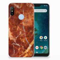 Xiaomi Mi A2 Lite TPU Siliconen Hoesje Marmer Bruin - thumbnail