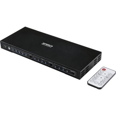 SpeaKa Professional 4 x 2 poorten HDMI-switch Met audiopoorten 3840 x 2160 Mpix Zwart SpeaKa Professional 4 x 2 poorten HDMI-switch Met audiopoorten 3840 x 2160 Mpix Zwart