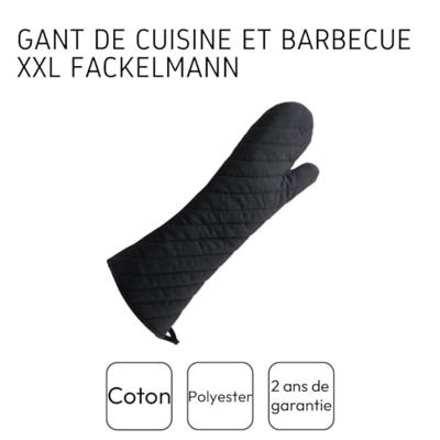 Fackelmann BBQ hitte bestendig ovenwant zwart 48 cm XXL