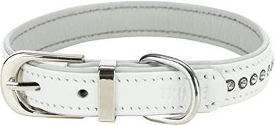 TRIXIE HALSBAND HOND ACTIVE COMFORT MET STRASS STEEN LEER LICHTBLAUW 27-33X1,5 CM