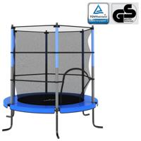 VidaXL Trampoline met veiligheidsnet rond 140x160 cm blauw - thumbnail