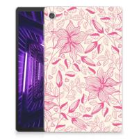 Lenovo Tab M10 Plus | Siliconen hoesje | Pink Flowers - thumbnail