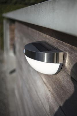 Solar buitenlamp met sensor led &apos;Bubble&apos; bewegingssensor led 4000k helder wit 21 cm