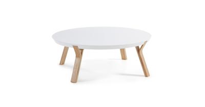 Kave Home Kave Home Salontafel Dilos rond, hout wit,, 90 x 32 x 90 cm