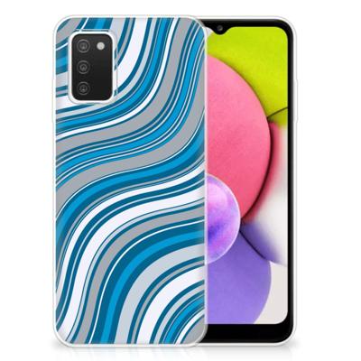 Samsung Galaxy A03S | TPU bumper | Waves Blue Samsung Galaxy A03S | TPU bumper | Waves Blue