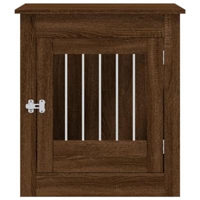 Hondenbench 64,5x80x71 cm bewerkt hout bruin eikenkleur Hondenbench 64,5x80x71 cm bewerkt hout bruin eikenkleur