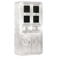 vidaXL Hoge kast luchtvaartstijl 95x42x192 cm massief mangohout - thumbnail