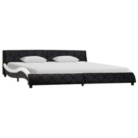 vidaXL Bedframe kunstleer zwart en wit 180x200 cm - thumbnail