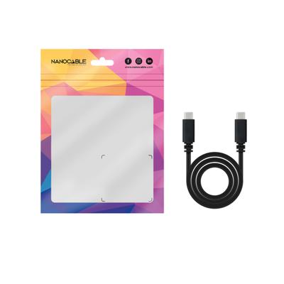 NANOCABLE 10.01.2301-L150 - USB-C naar USB-C 3A kabel voor mobiele telefoons, tablets, laptops enz. USB 2.0, opladen tot 3 ampère, mannelijk-mannelijk, kleur zwart, 1,5 meter