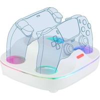 Oplaadstation voor 2 DualSense-controllers - PS5 - Konix - Snel opladen - Magnetische connectoren - Wit - thumbnail