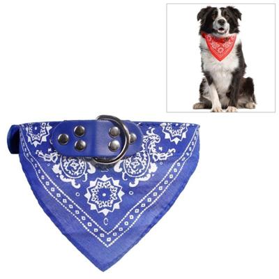 Verstelbare hond Bandana leder gedrukte zachte sjaal kraag scoutingdas voor puppy huisdier maat: M (blauw)