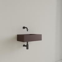 Fontein Gliss Design Freya Solid Marble 40x22x10 cm Zonder Kraangat Rechts Mat Choco Bruin Gliss Design - thumbnail