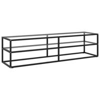 Vidaxl Tv-meubel Met Gehard Glas 160x40x40 Cm Zwart - thumbnail