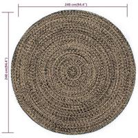 Vloerkleed handgemaakt 240 cm jute zwart en bruin - thumbnail