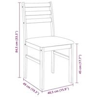 Eetkamerstoelen met kussens 2 st massief hout rubber bruin - thumbnail