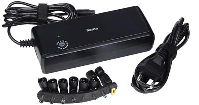 Hama UNIVERSELE NOTEBOOK-NETADAPTER, 12-22V/90W Voeding Zwart
