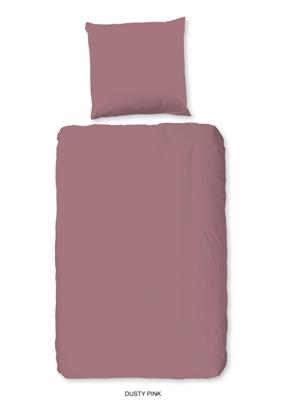 HIP Dekbedovertrek "uni dessin" - Roze - (135x200 cm) - Katoen Satijn