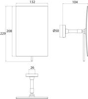 Emco Round make-up Spiegel - 23x13x11cm - 3x vergrotend - chroom 109400137 - thumbnail