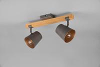 Trio SpotBell 2-lichts antiekgrijs met hout - 801900267 - thumbnail
