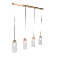 QAZQA Art Deco hanglamp goud met glas 4-lichts - Laura - thumbnail