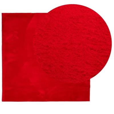 Vloerkleed HUARTE laagpolig zacht wasbaar 200x200 cm rood