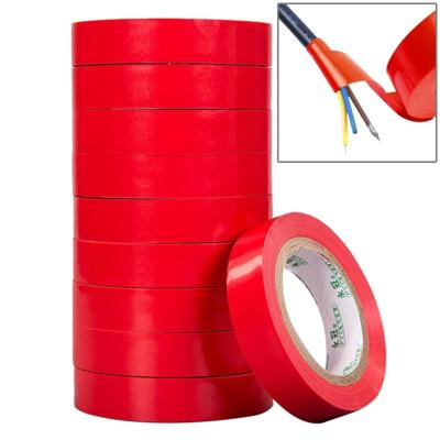 10 stuks 16mm waterdichte PVC isolatie tarra elektriciens elektrische Tape(Red)