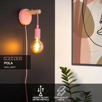 Lucide POLA - Wandlamp Kinderkamer - Ø 12 cm - 1xE27 - Roze - thumbnail
