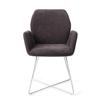 Jesper Home Eetkamerstoel 'Misaki' Cross White, kleur Almost Black