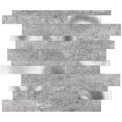 Zelfklevende Mozaïek Tegel - Afimera Alu Wildverband - Natuursteen Grijs/Zilver - 303x298x4mm