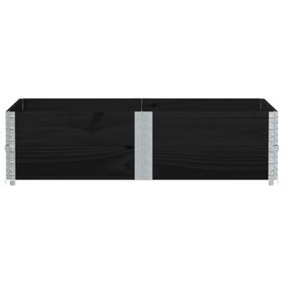 Palletopzetranden 2 st 150x100 cm massief grenenhout zwart - thumbnail