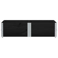 Palletopzetranden 2 st 150x100 cm massief grenenhout zwart - thumbnail