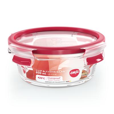 Emsa Clip & Close Glazen vershoudbakje, 0,6 L doos