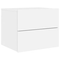 Nachtkastjes met LED's 2 st wandgemonteerd wit - thumbnail