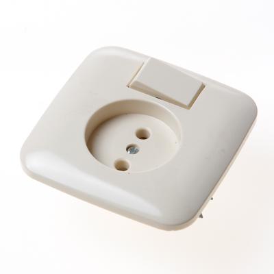 Busch-Jaeger combinatie wandcontactdoos 1-voudig zonder randaarde en wisselschakelaar inbouw creme